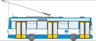 kresba Trolejbus Škoda 17 Tr č. 3902